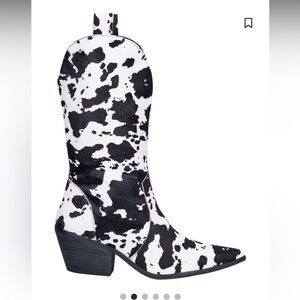 Dingo Black and White Cow Print Women's Boots